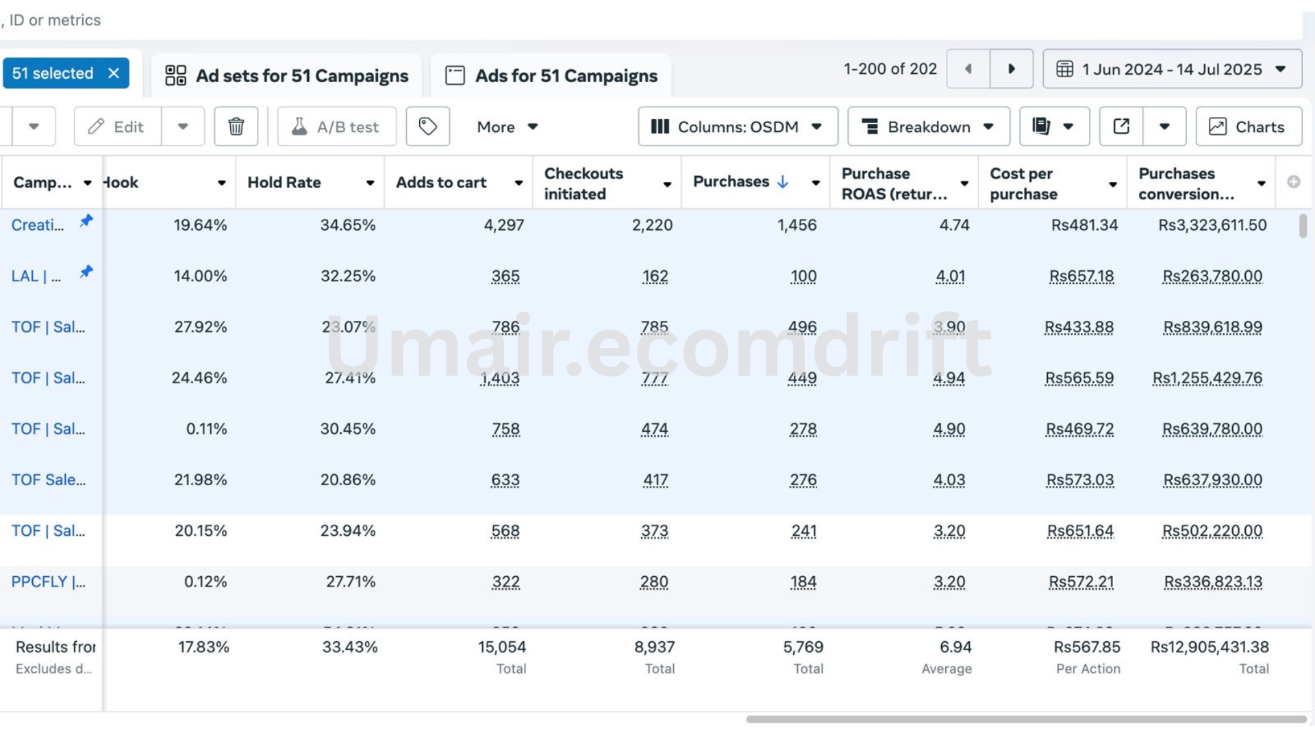 Meta Ads 51 Campaigns